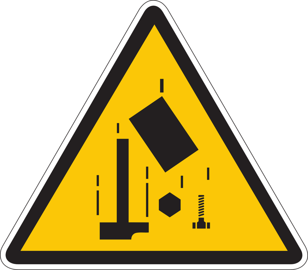 Segnale pericolo caduta oggetti dall'alto